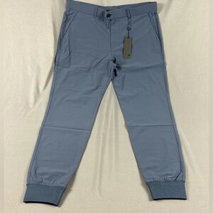 Greyson Golf Pants Joggers Montauk 36 x 30 Eel Blue Gray Polyamide